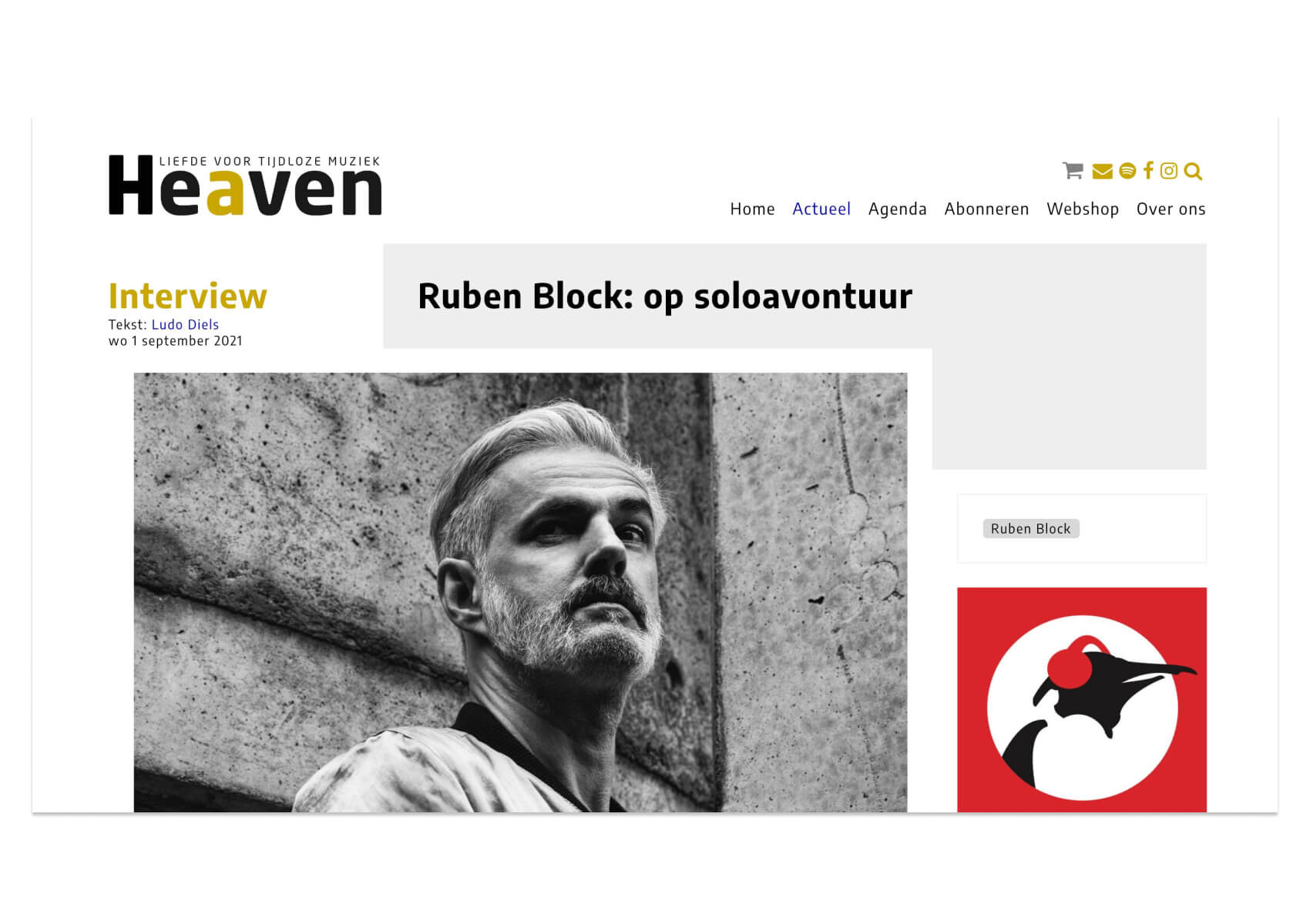 Heaven magazine: Digital design en realisatie website