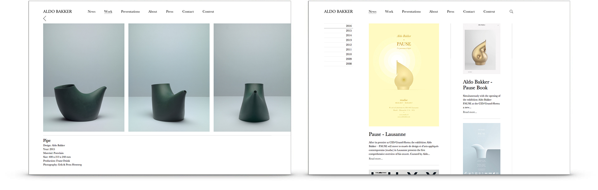 Aldo Bakker: Digital design en realisatie website