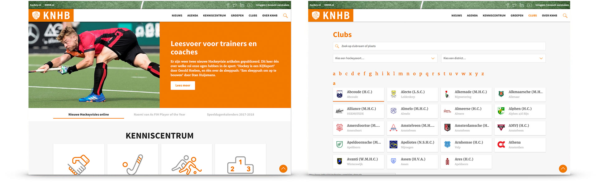 KNHB: Digital design en art direction website