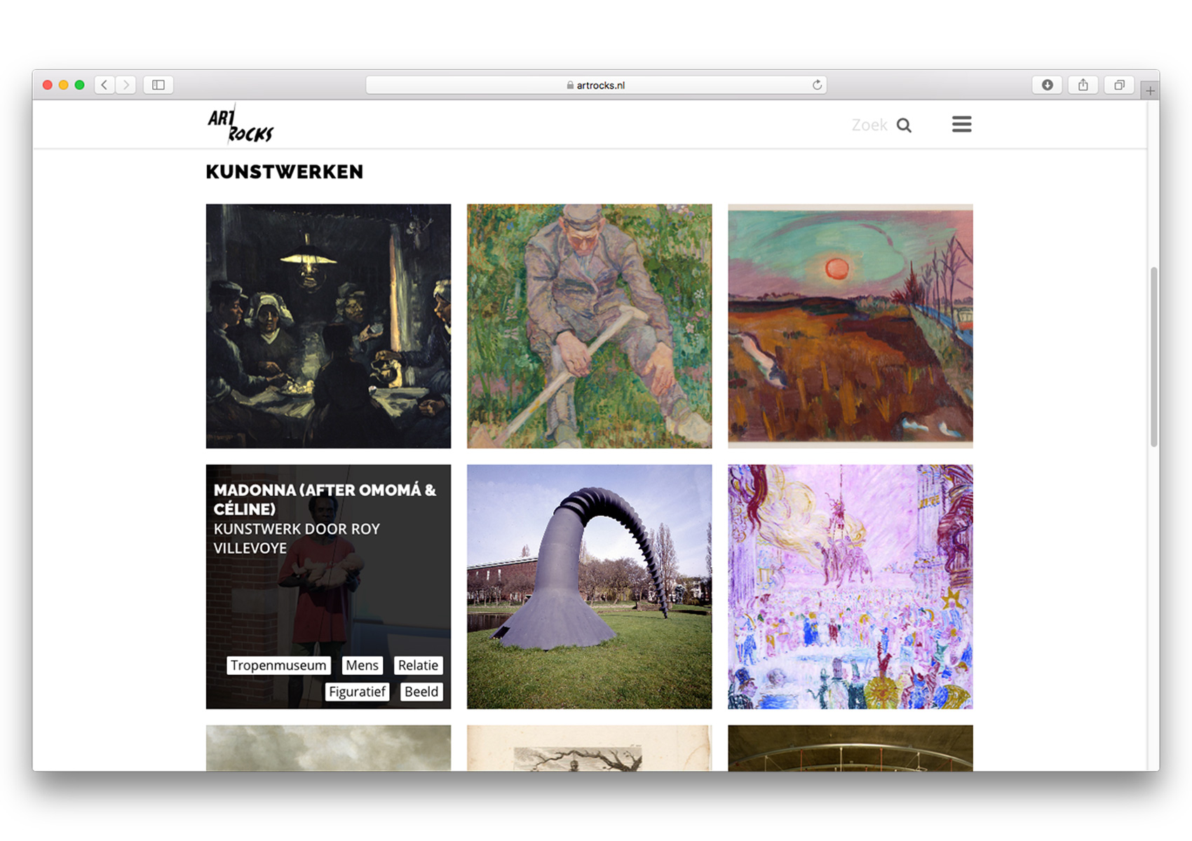 Art Rocks: Digital design en realisatie website