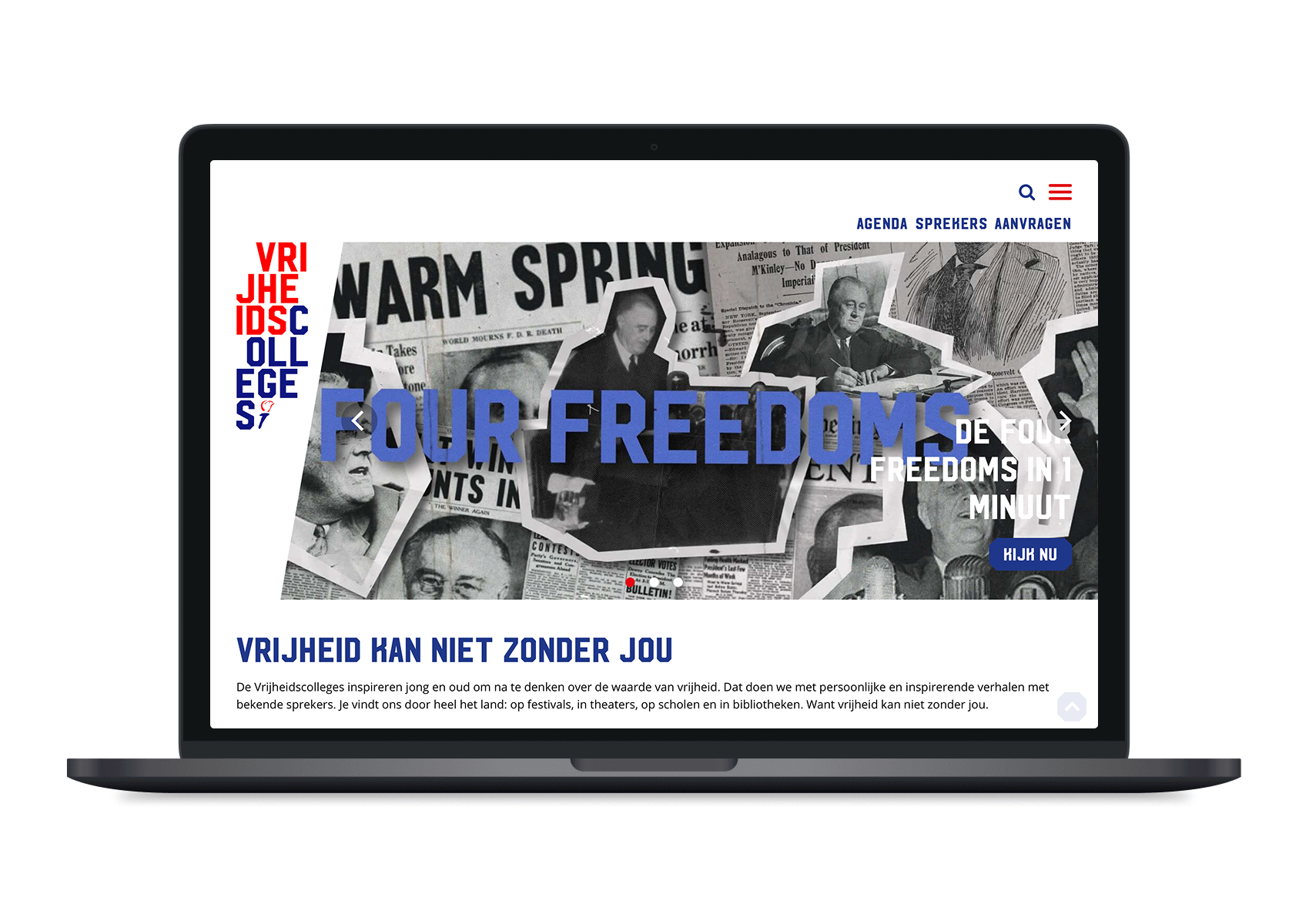 Vrijheidscolleges: Digital design website en streaming platform